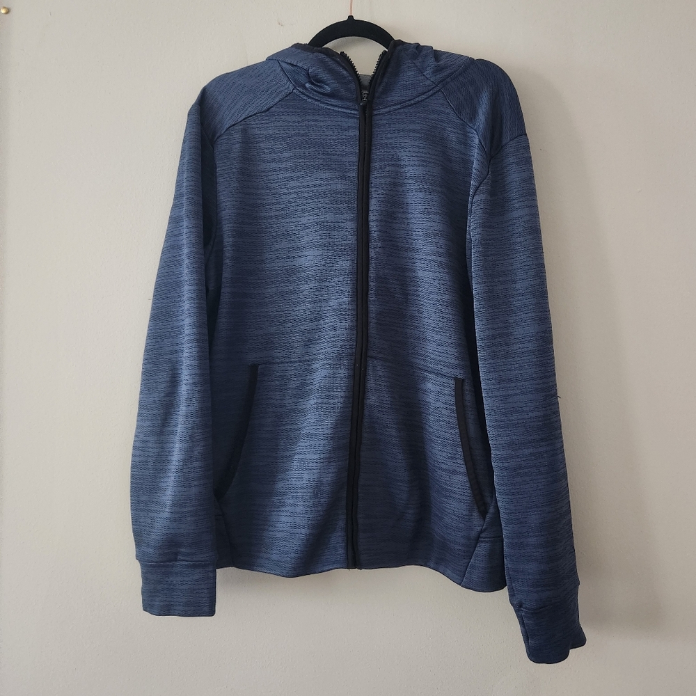 C9 champion blue heathered zip up hoodie size large athletic men's sweatshirt